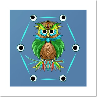 Mandala Art Owl Posters and Art